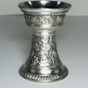 Zinn Hurricane Lamp Pewter Bottom Only Made In Austria Grapes & Grapevine